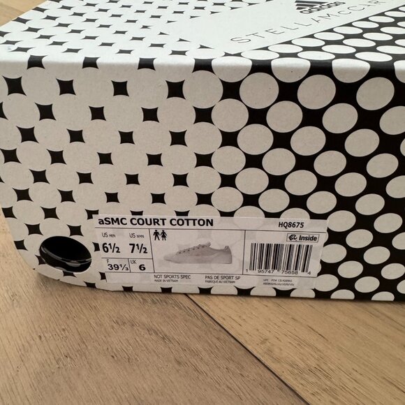 Adidas by Stella McCartney Solid Canvas Court Sneakers - Picture 6 of 7